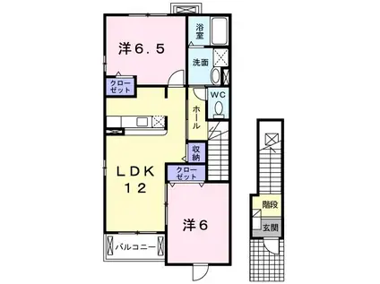 エルフィン(2LDK/2階)の間取り写真