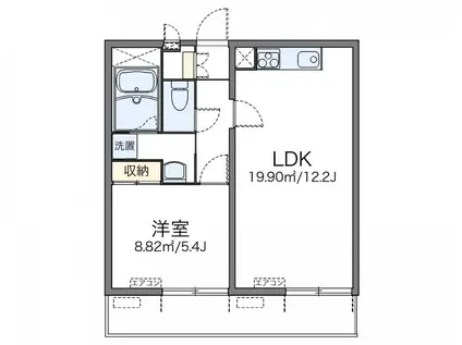 レオパレスイキ西新宿(1LDK/3階)の間取り写真