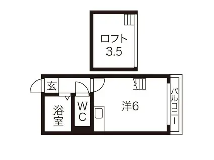 サンモール天美(ワンルーム/1階)の間取り写真