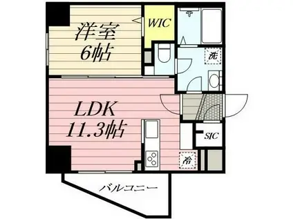 GRANPASEO浅草(1LDK/3階)の間取り写真
