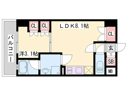 ABUNDANT HOUSE(1LDK/4階)の間取り写真