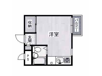 ルベラージュ甲子園(ワンルーム/2階)の間取り写真