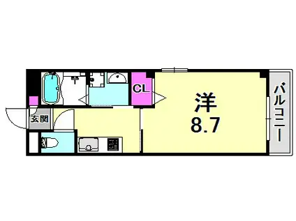 ステラハウス34(1K/6階)の間取り写真