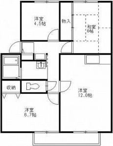 サンプレイスジョウナンE(3LDK/2階)の間取り写真