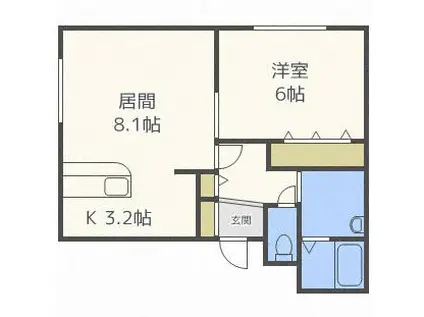 プラネット南郷15(1LDK/3階)の間取り写真