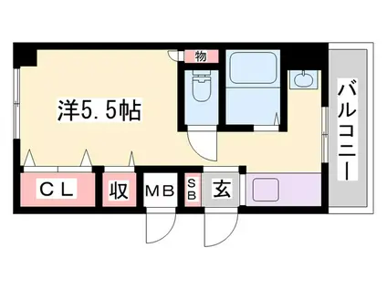 シティヒルズII(1K/3階)の間取り写真