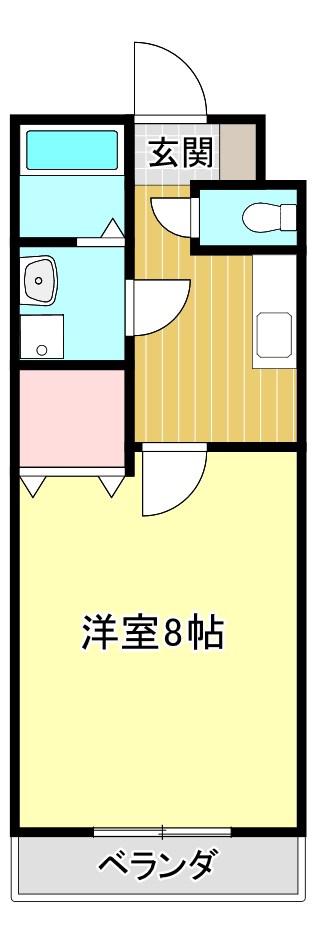 めぞん我楽舎(1K/1階)の間取り写真