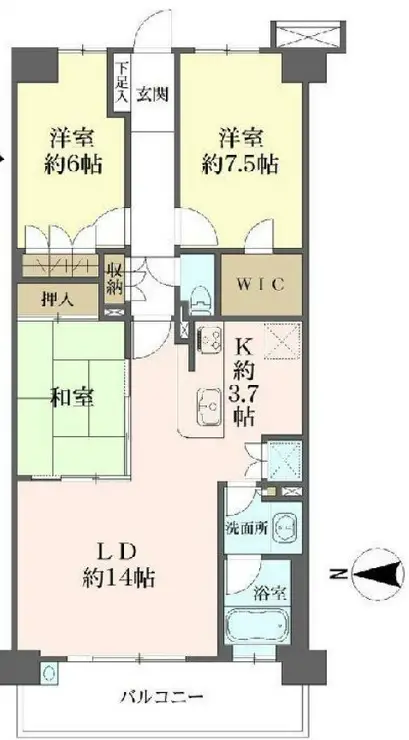 グランシティ湘南海岸II 5階階 間取り