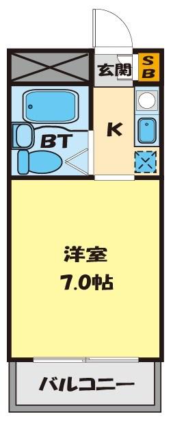 エルドラド文(1K/3階)の間取り写真