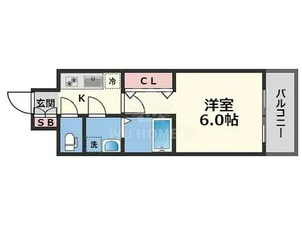 レジュールアッシュ福島レジデンス(1K/6階)の間取り写真