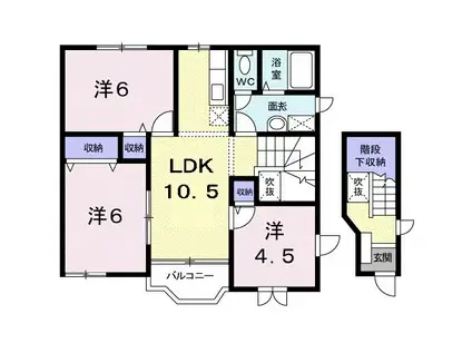 クレセント新町II(3LDK/2階)の間取り写真