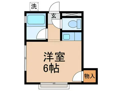 グリーンハウス・B棟(ワンルーム/2階)の間取り写真