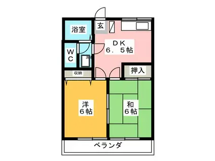 エレガンスセキグチ第5(2DK/2階)の間取り写真