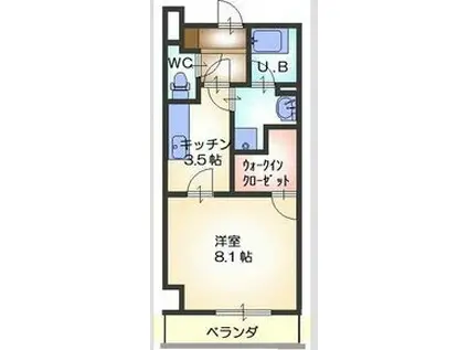 ハイトピア四日市(1K/3階)の間取り写真