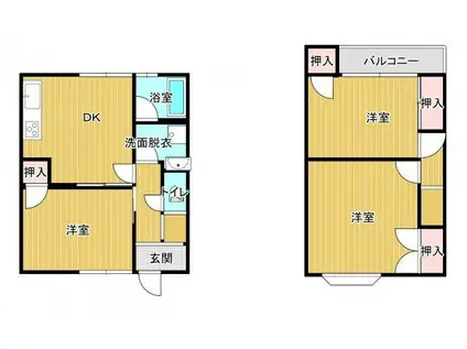 ハイムたかはし I(3DK/1階)の間取り写真