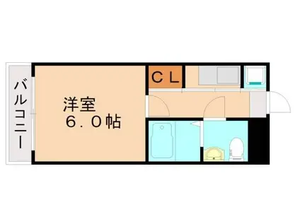 エステートモア西大橋(1K/1階)の間取り写真