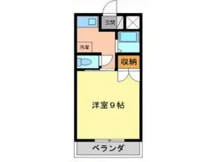 バグースII(1K/3階)の間取り写真