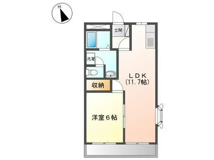 アクロス7122(1LDK/2階)の間取り写真