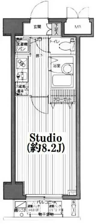 グランド・ガーラ日本橋茅場町 8階階 間取り