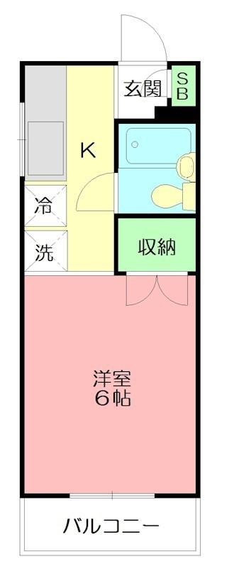 メゾンK(1K/2階)の間取り写真