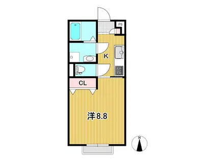 プリマヴェーラ(1K/1階)の間取り写真