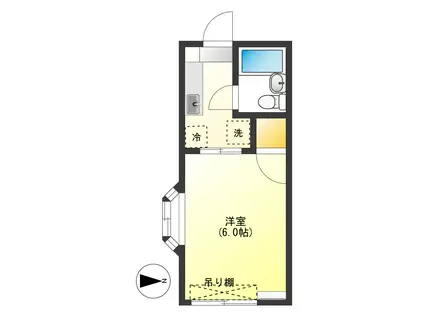 ホワイトスクエアエイト(1K/2階)の間取り写真