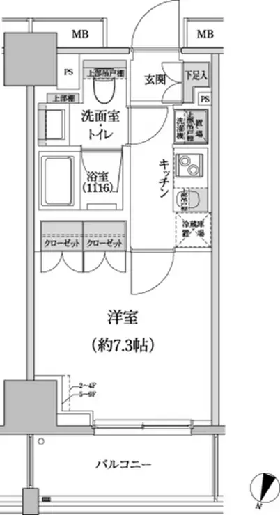 パークハビオ渋谷本町レジデンス 5階階 間取り