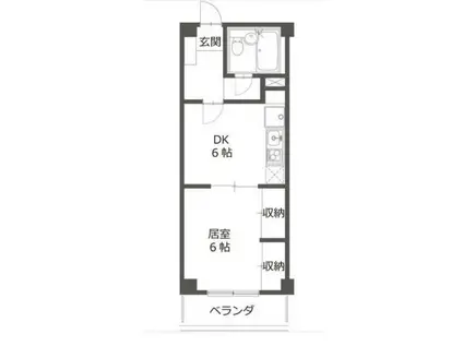 アケボノマンション(1DK/3階)の間取り写真