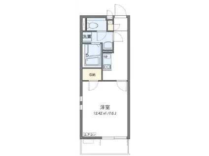 クレイノグラシアス ワン(1K/2階)の間取り写真