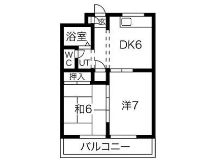 セラミック加藤(2DK/3階)の間取り写真