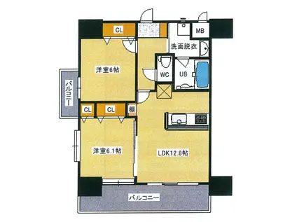 ガーデンコートSUNATSU(2LDK/4階)の間取り写真