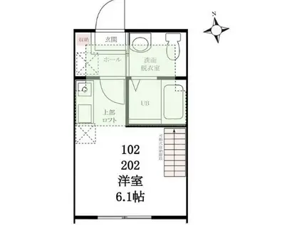 ハーミットクラブハウス鶴見寺谷C棟(ワンルーム/1階)の間取り写真