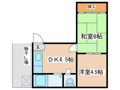 第三草薙ビル(2DK/4階)の間取り写真
