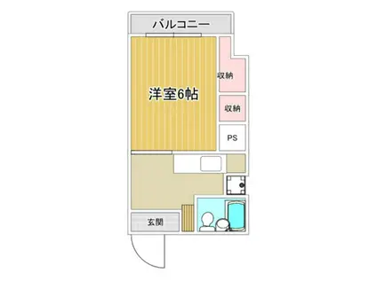 やまとビル(1K/4階)の間取り写真