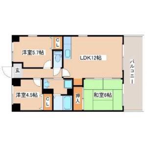 ハピネス北条(3LDK/4階)の間取り写真