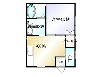 トキワ橙HOUSE(1K/1階)の間取り写真