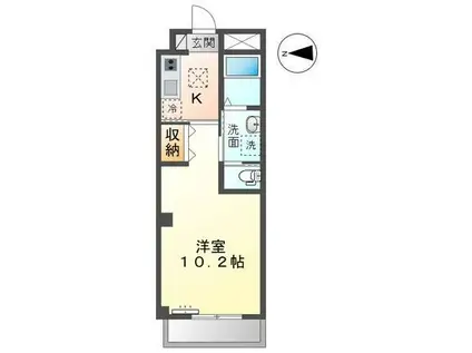 REPOSEいなり(1K/1階)の間取り写真