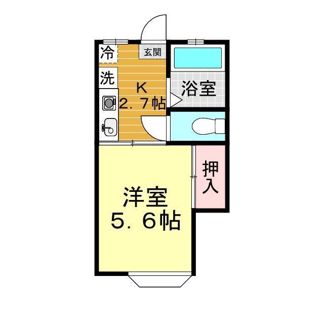 ラフォーレ西京(1K/1階)の間取り写真
