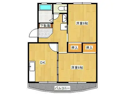 カトリエーム吉永(2DK/3階)の間取り写真