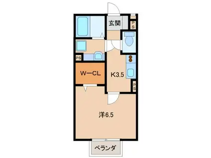 ピノコラ(1K/2階)の間取り写真