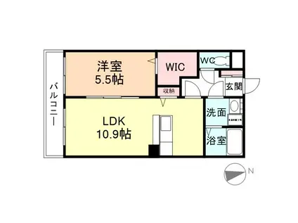 ユーミー下大久保(1LDK/2階)の間取り写真