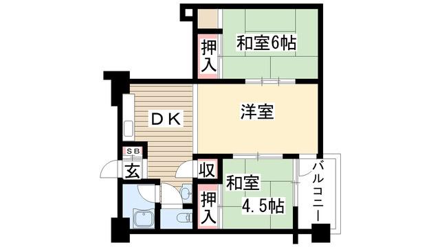 つよみせいビル(3DK/4階)の間取り写真