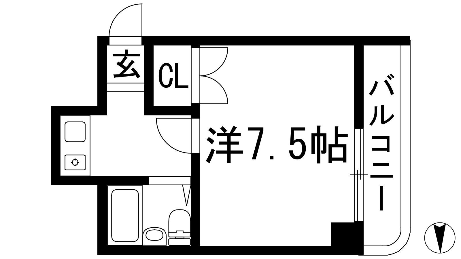 メゾン岸本(1K/4階)の間取り写真