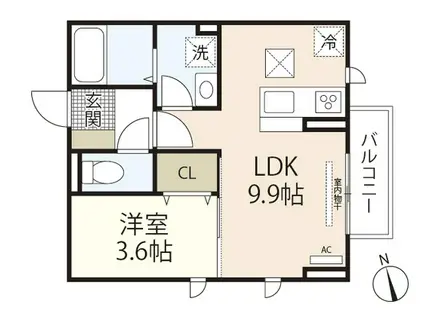 DMK-23(1LDK/1階)の間取り写真