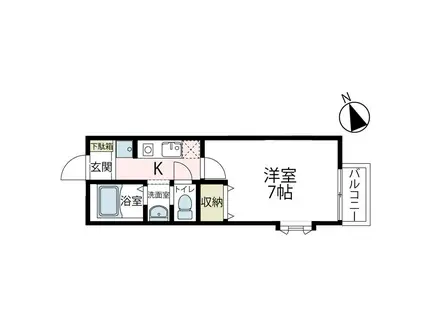 シャンブル(1K/2階)の間取り写真