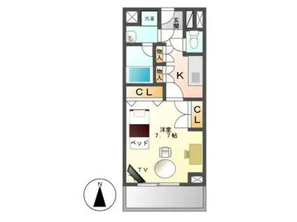 メイビル覚王山(1K/3階)の間取り写真