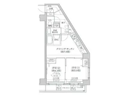 アイル押上ノース(2DK/6階)の間取り写真