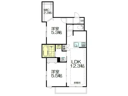 高円寺Kレジデンス(2LDK/2階)の間取り写真