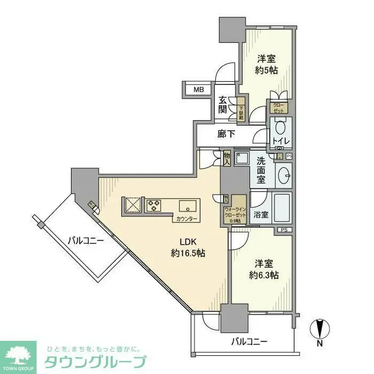 プライムパークス品川シーサイド ザ・タワー 28階階 間取り