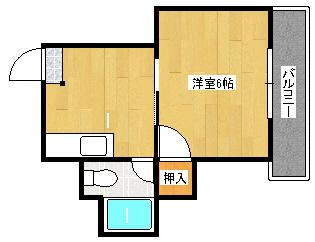 コーポ西田(1DK/4階)の間取り写真